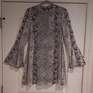 Speechless Blue and Cream Floral Dress